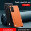 Vivo Y03 Carbon Fiber Leather Protective Cover with Full Lens and Round Edge Design, 4G Kevlar for Men and Women