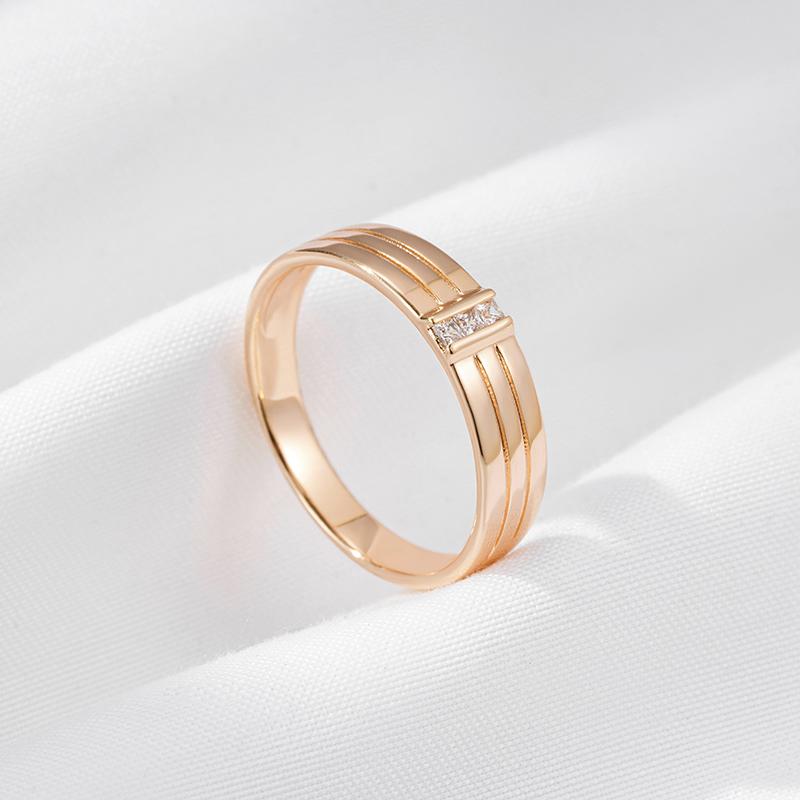 Kinel Glossy Vintage Men's Ring Cubic Zirconia Setting Fashion Jewelry