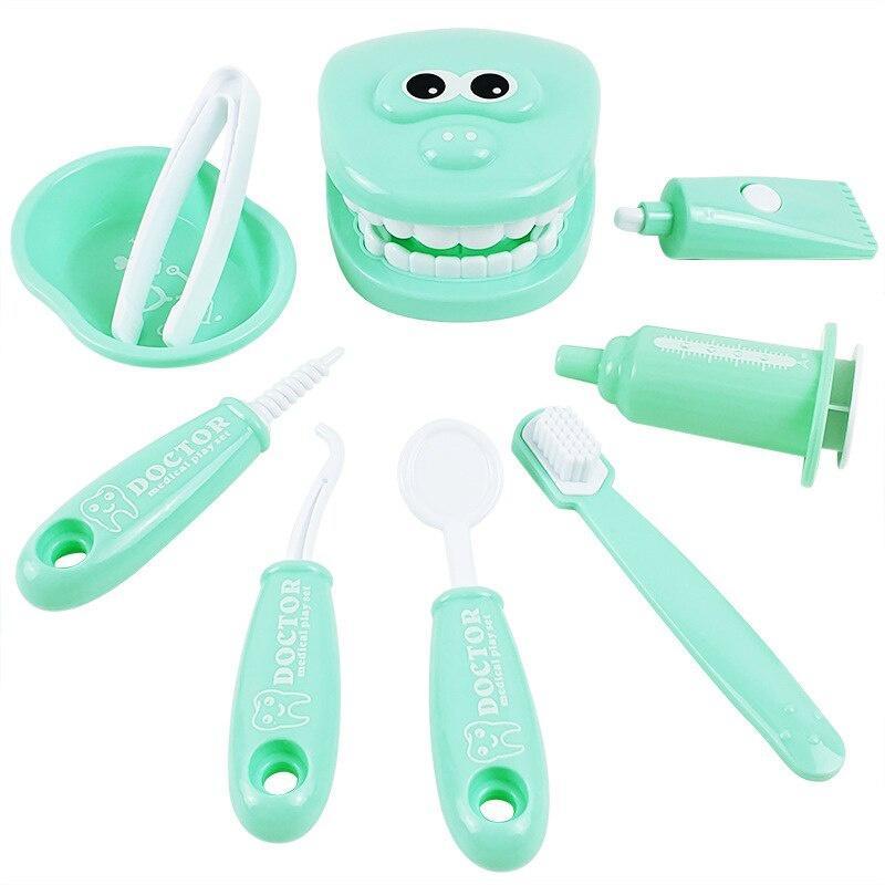 9-Piece Suit Kids Simulation Dentist Toys Sets Nice Gift for Children Interactive Dentist Role Play Pretend Toys Set