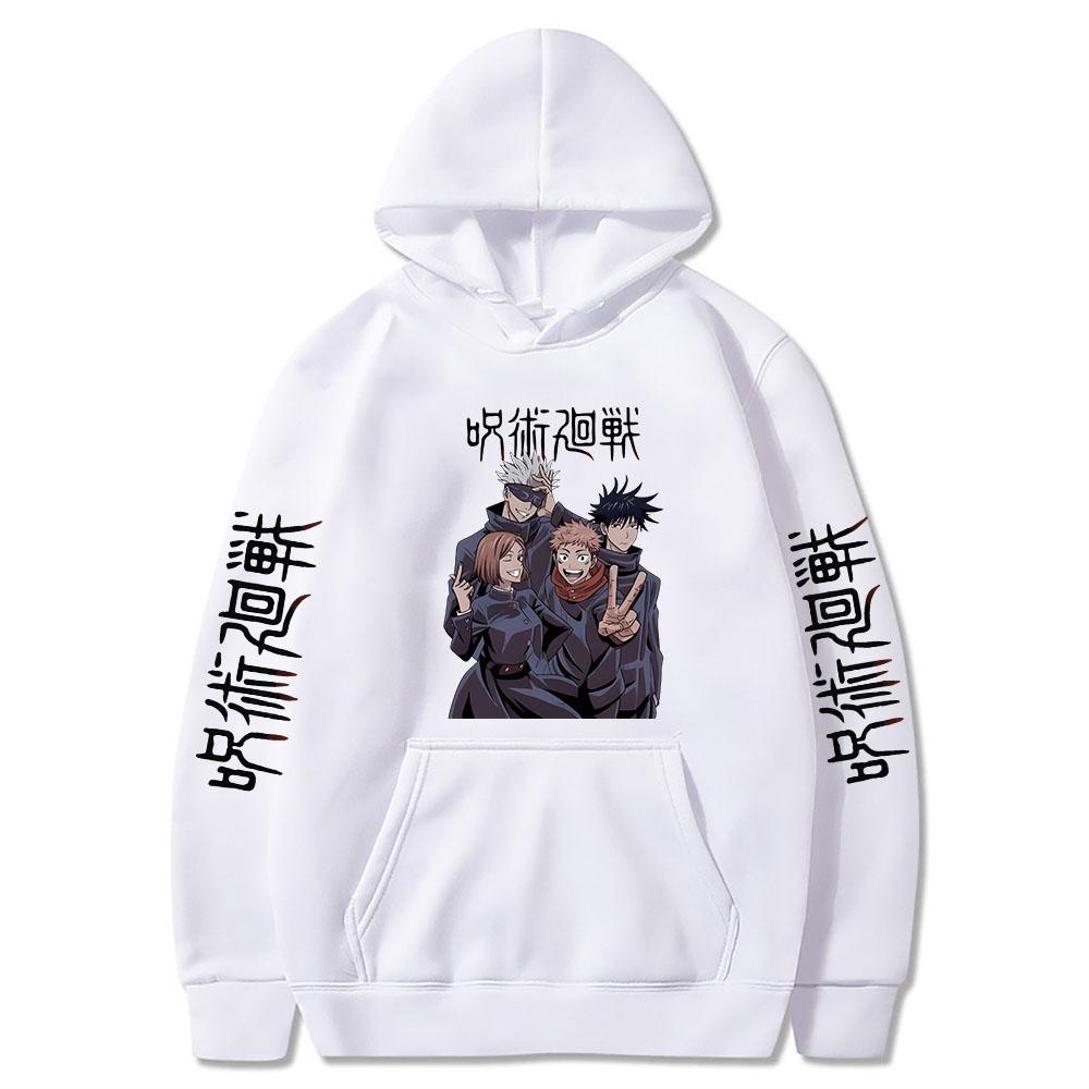 Jujutsu Kaisen Anime Graphic Printed Hoodies Vintage Oversized Hooded Casual Long Sleeves Soft Cotton Hoodie Men Women Clothes