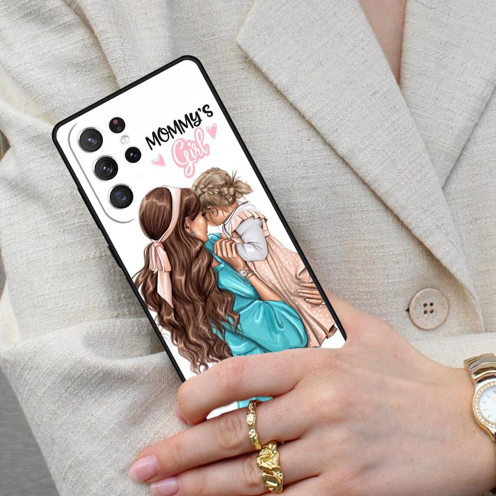 Beautiful Mother Daughter Son Cell Phone Case for Samsung Galaxy S26 Ultra S25 S24 S23 S22 S21 S20 Note10 Cover