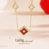 Tichiya Lucky Four-Leaf Clover S925 Sterling Silver Enamel Necklace for Women – Elegant and Versatile.