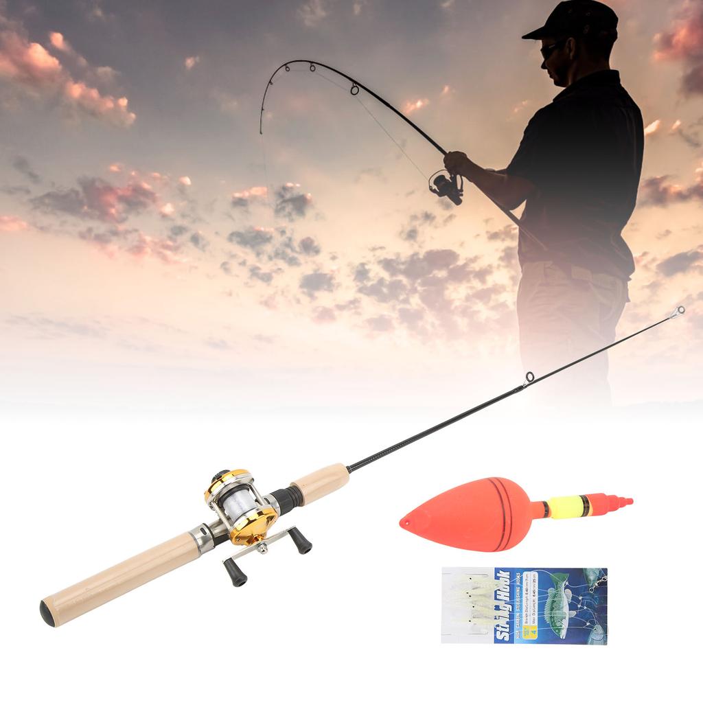 Ice Fishing Rod and Reel Combo Fishing Pole Kit with Jigs Bobber Ice Fishing Gear Set for Freshwater Saltwater