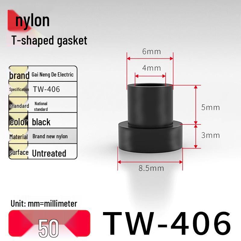 T-Shaped Nylon Gasket Ring Screw Shaft Sleeve with Concave-Convex Insulation Pad M2