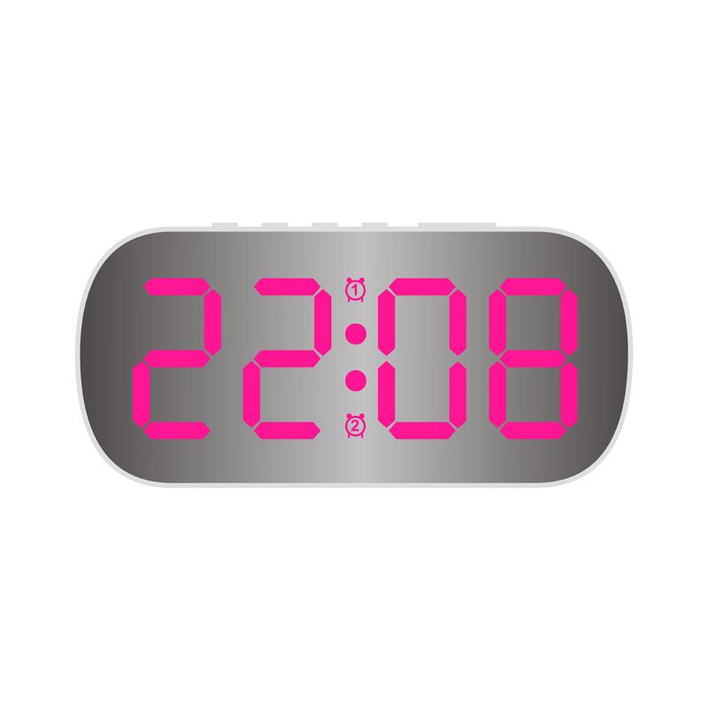

LED Digital Display Alarm Clock with Mirror Surface for Students and Children - Model 6637
