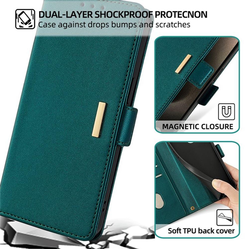 For Oppo Reno14 F 5G Case RFID Blocking Wallet PU Leather Phone Cover with Wrist Strap