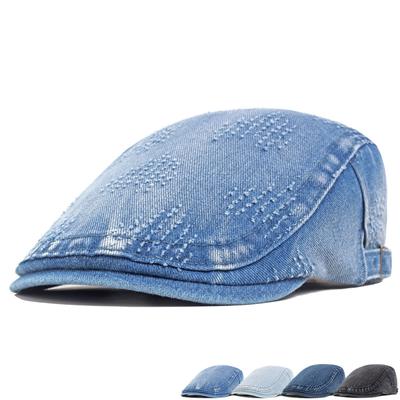 Newsboy Cap Women Denim Beret Cap Men Forward Cap Gatsby Painters Hats Peaked Cap