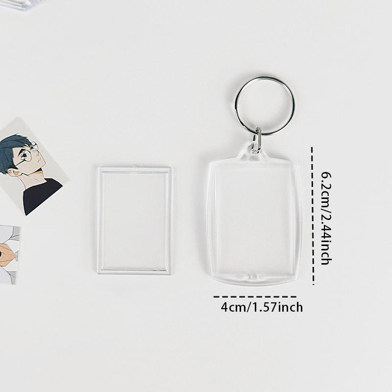 Clear Multi Shape Photo Keychain 5-25PCS DIY Picture Frame Keyring Portable Transparent Holder For Kpop Photocard Bag Gift Decor