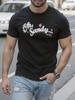 Schwarzes Baumwoll-T-Shirt mit Oh My Sandy! Supercar Grafikdruck