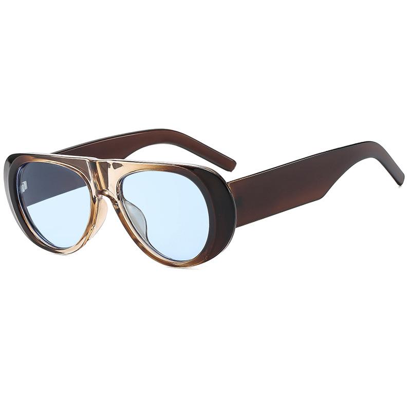SHAUNA Ins Popular Fashion Pilot Women Sunglasses Retro Blue Green Shades UV400 Men Trending Wide Legs Sun Glasses