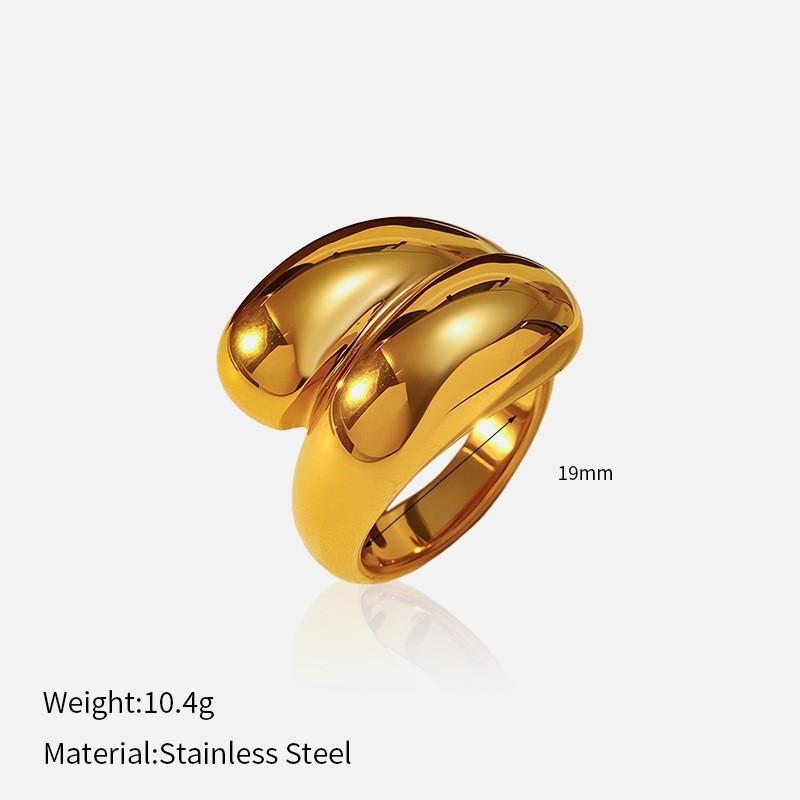 European and American retro niche ins stainless steel ring temperament light luxury embossing irregular closed titanium steel ring