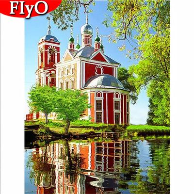 5D DIY Diamant Stickerei Kirche Strass Kit Diamant Malerei Landschaft voller Bohrer Platz Handwerk Dekor für Zuhause