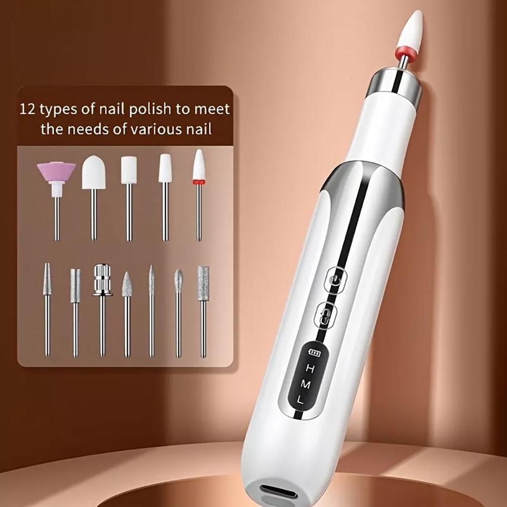 Electric Nail Drill - Portable Mini Nail Polish Grinder with LED Display, Hypoallergenic Nail Art Pen & Cuticle Remover Tool