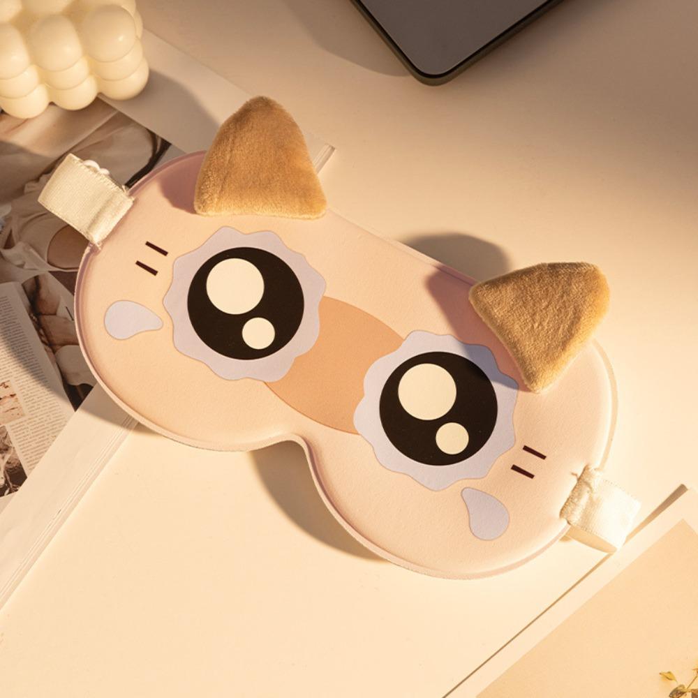 Soft Breathable Fabric Eye Mask Breathable Light Blocking Eye Cover Cat Ear Eye Mask Noon Break