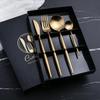 Abay Black Gold Stainless Steel Cutlery Set