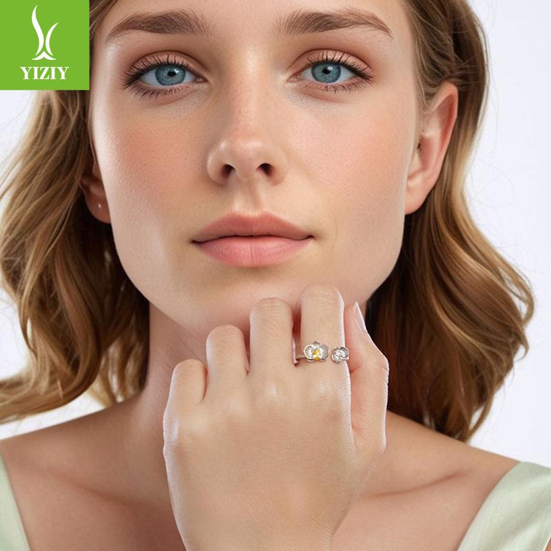 S925 Sterling Silver Phalaenopsis Open Ring Fashionable Exquisite Versatile Small Exquisite Ring