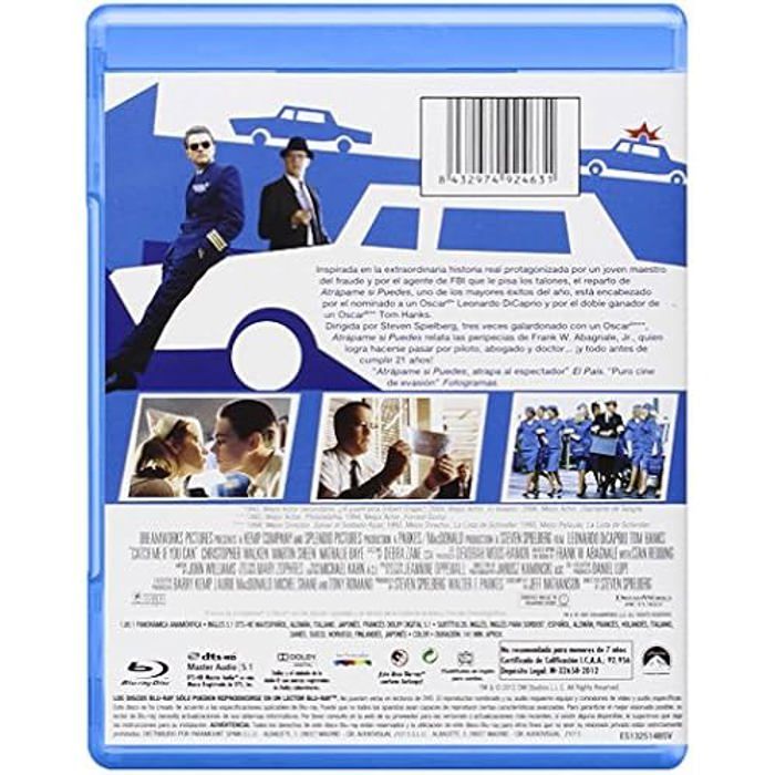 Blu-ray - atrápame si puedes - steven spielberg - leonardo dicaprio - comédie - film inspiré de faits réels
