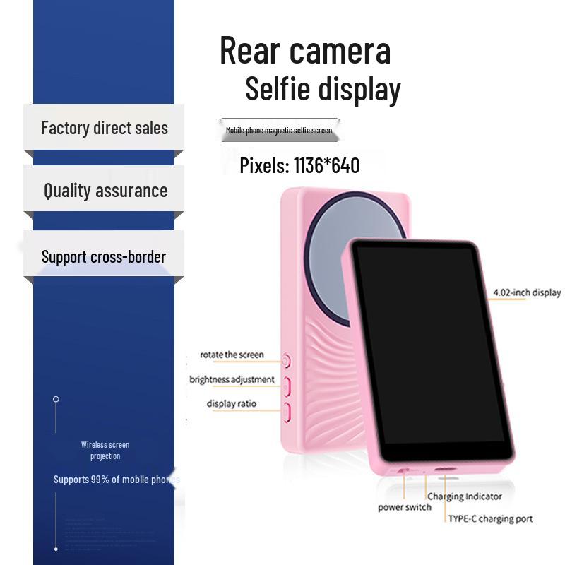 Magnetic Selfie Projector: Wireless Phone Screen Mirroring for Influencer Live Streaming