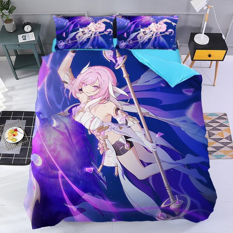 Anime Elysia Bedding Sets Japanese Anime Two-Dimensional Girl Duvet Cover Set Kawaii Sexy Girl Quilt Cover 2/3Pcs