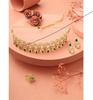 Halskette, Ohrringe und Ring-Set mit grünen und rosa Steinen und österreichischen Diamanten für Damen