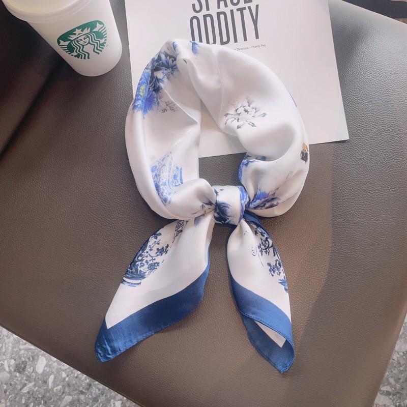 Modenäsduk Halsdukar Kvinnor Fyrkantiga Hradband Små Sjalar Wraps Sacrfs 70x70cm