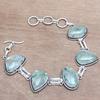 Prehnite Cabochon Gemstone Silver Jewelry Bracelets 7''Adjusable
