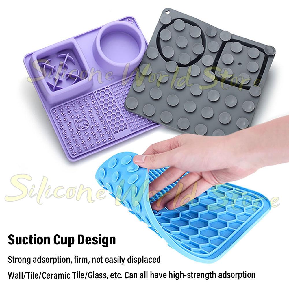 SW Pet Licking Pad Dog Cat Lick Silicone Mat Pet Slow Food Plate Feeding Bowl for Sucker Foods Training Dogs Bathing Distraction