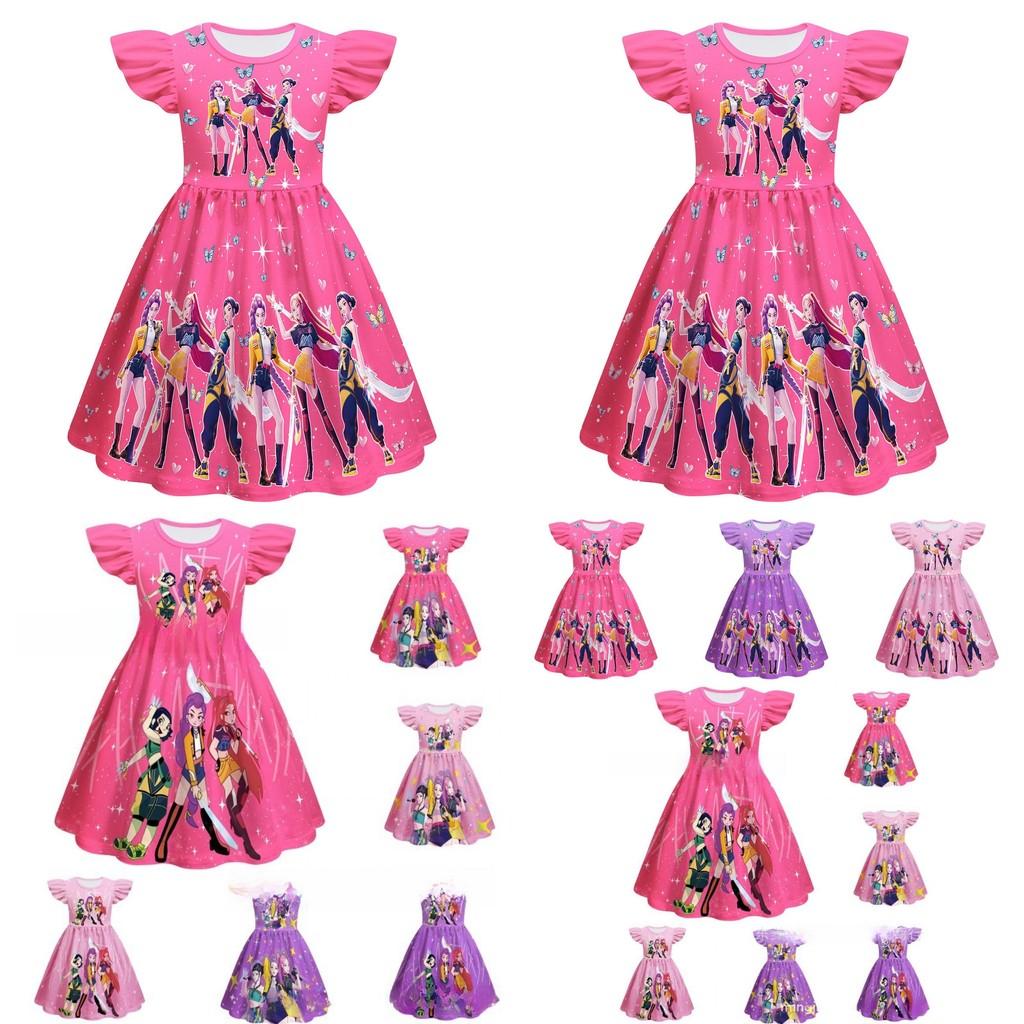 Kpop Dämonenjäger Mädchen Cosplay Prinzessinnenkleid Aus Polyesterstoff Für Alter 3 Bis 8 Jahre