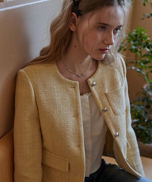 Haint Saint No Collar Tweed Jacket