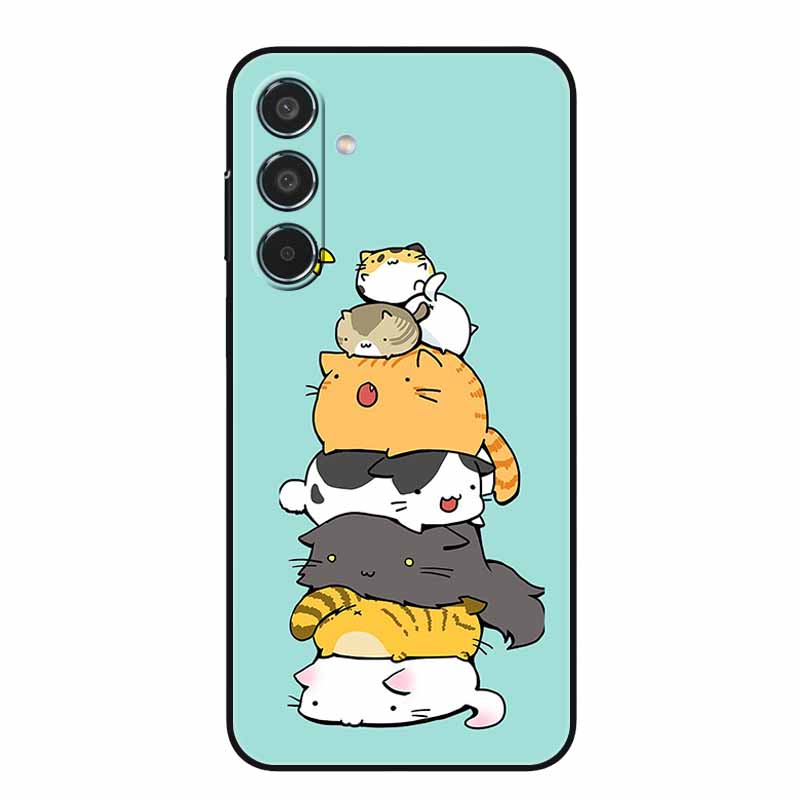 For Samsung Galaxy A55 5G Case Black TPU Silicone Soft Covers for SamsungA55 A 55 A15 A25 A35 5G Phone Shell A 15 4G Bumper Capa