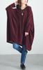 Gold Japan Plus Size Long Dolman Waffle Perfect for and Winter Women's Tunic, Sleeves, V-Neck, Print, Print, Fall, Spring, (4L-5L, Bordeaux)