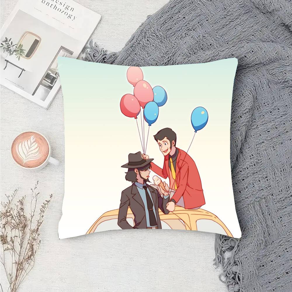 Anime L-Lupin III Pillow Case Sofa Cushion Cover Room Home Decoration