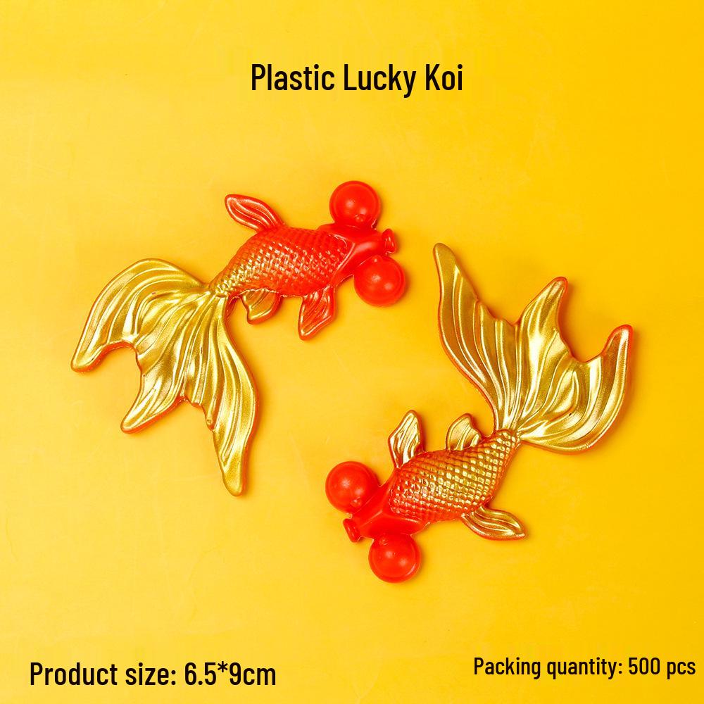 

Koi Cake Decoration Figurine: Chinese-Style Lucky Goldfish Gold Plastic Koi