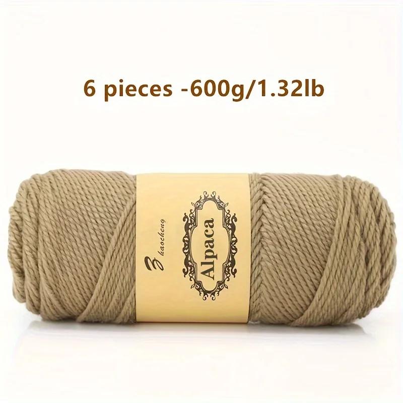 6 Pcs Premium Soft & Durable Alpaca Blend Yarn Worsted Weight, Perfect for Knitting Sweaters Assorted Colors