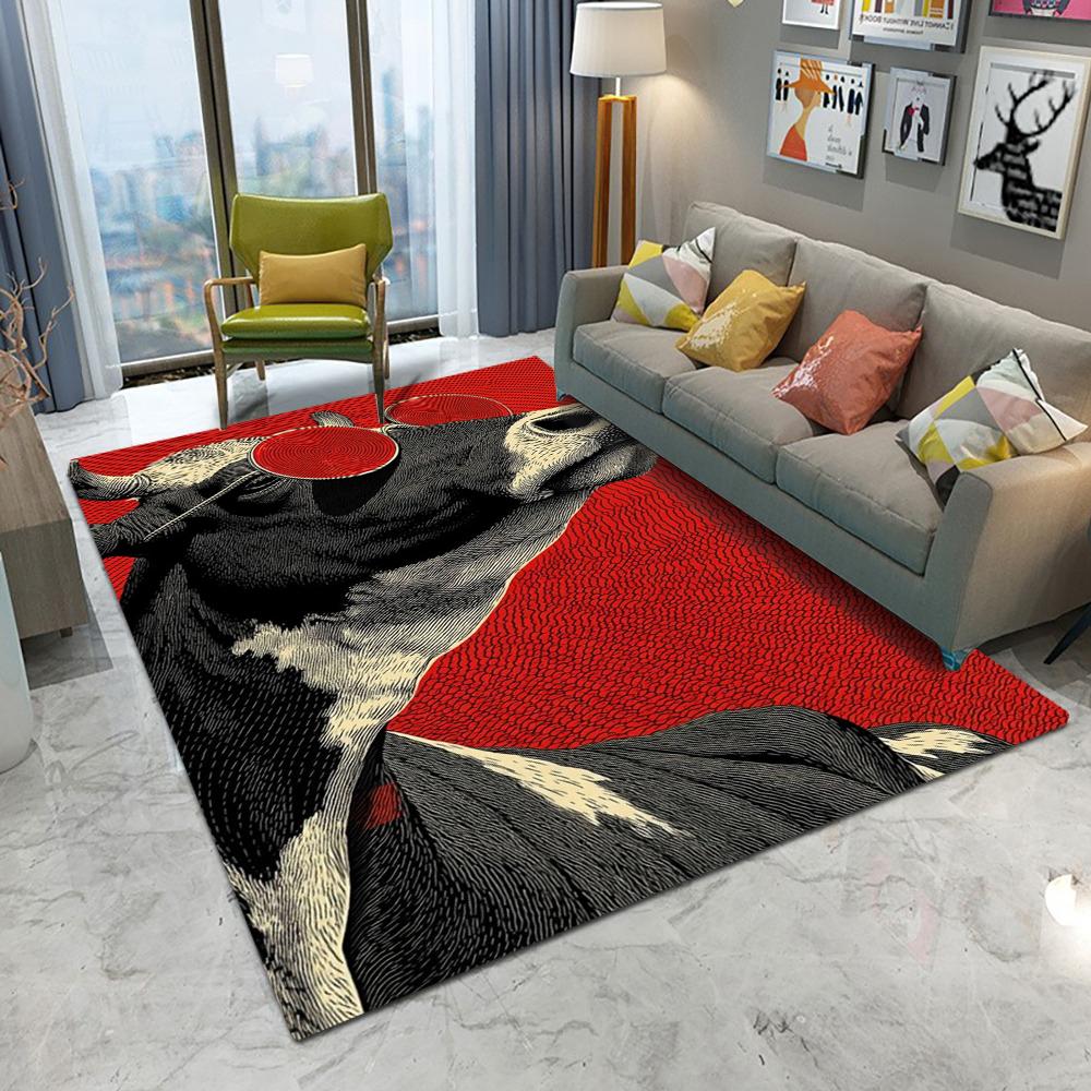 Funny Animal Carpet Mat Rug Street Art Style Vibrant Colors Home Decoration Living Room Bedroom Decorative Non-slip Floor Mat