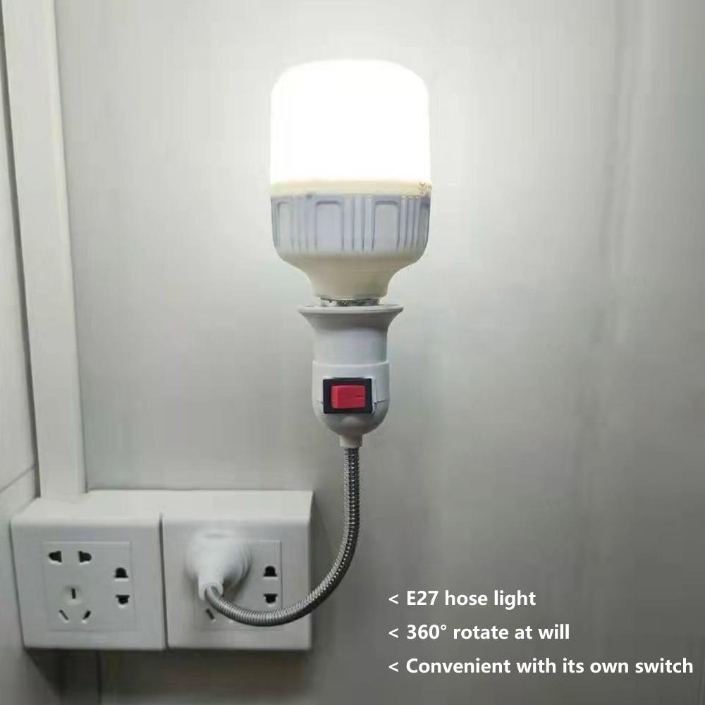 Direct plug swivel lamp head lamp mouth E27 large screw lamp holder  type universal hose with switch