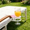 Clip-On Drink Holder for Chair, Portable Cup Holder for Beach Chair Patio Table, Striped Outdoor Clamp On Beverage Caddy for Pool Cruise