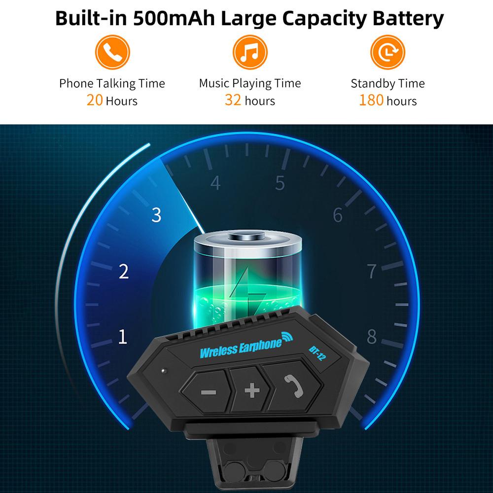 Kebidumei Bt-12 Motorcycle Helmet Bluetooth Headset Intercom Moto Bike Motorbike Wireless Earphone with Microphone