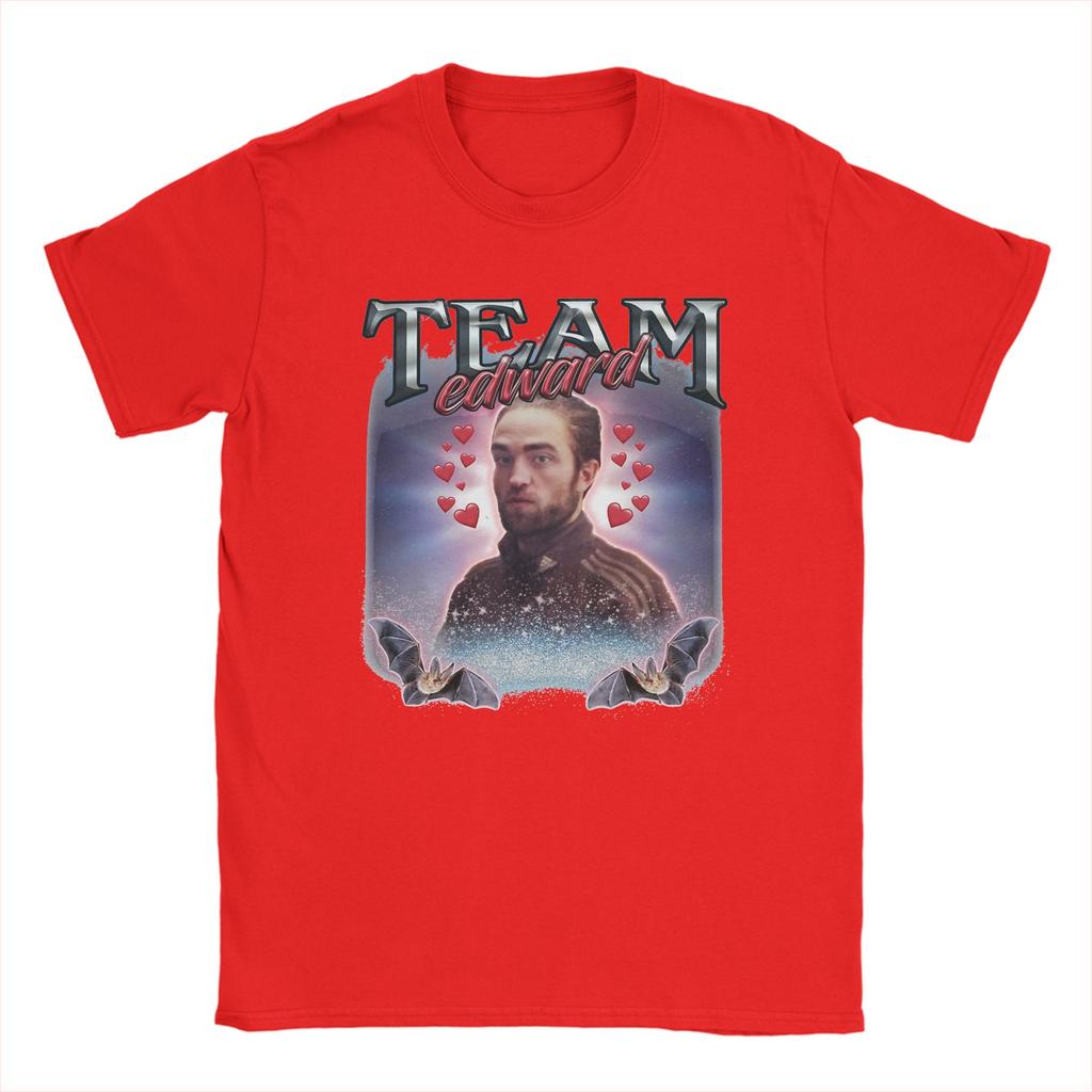 Men T-Shirt Team Edward Twilight Cursed Fan Collage 100% Cotton Tee Shirt Short Sleeve  T Shirt Round Neck Clothes Birthday Gift