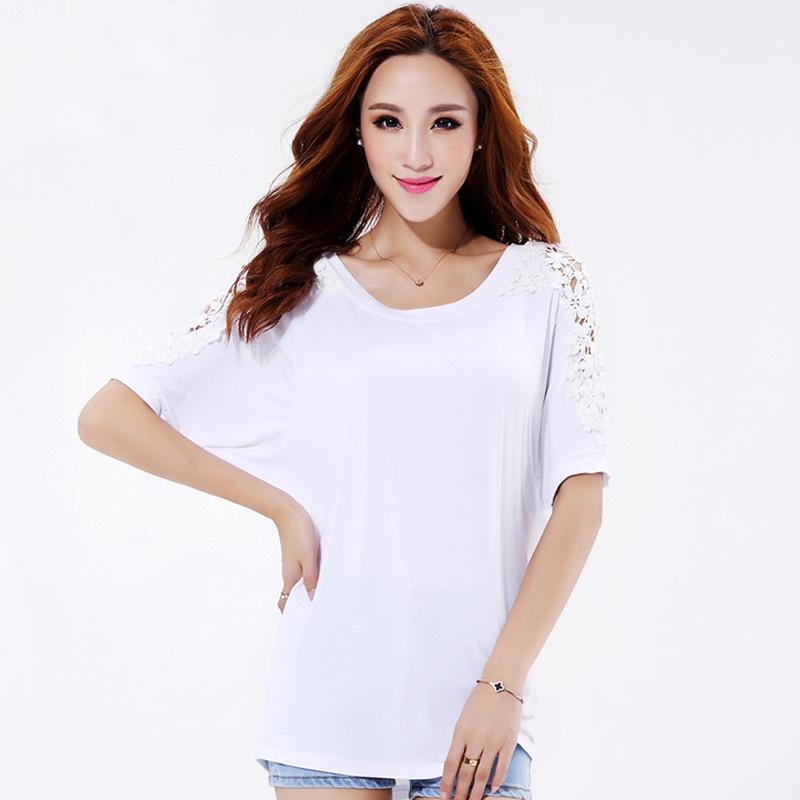 

200 Catties Plus Size Women s Fat Mm Women s Summer Loose Slim Bat Shirt Short-sleeved T-shirt Versatile Hollow Top 6XL белый