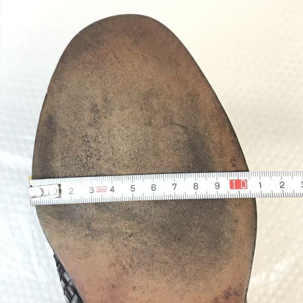 Van Bommel Braided Leather Slip-on Vamp Shoes 7.5 26cm Brown(USED)