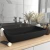 Day and Night - Day and Night Matte Black Rectangular Ceramic Luxury Washbasin 71x38 Cm