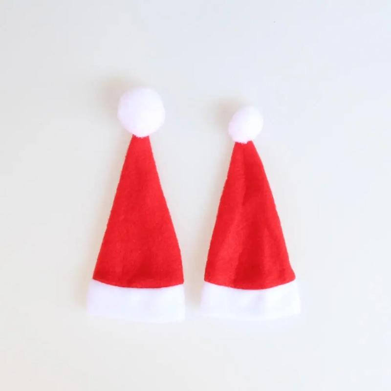 5/10pcs Christmas Decoration Supplies Christmas Hats Tableware Pockets Knife Fork Holder