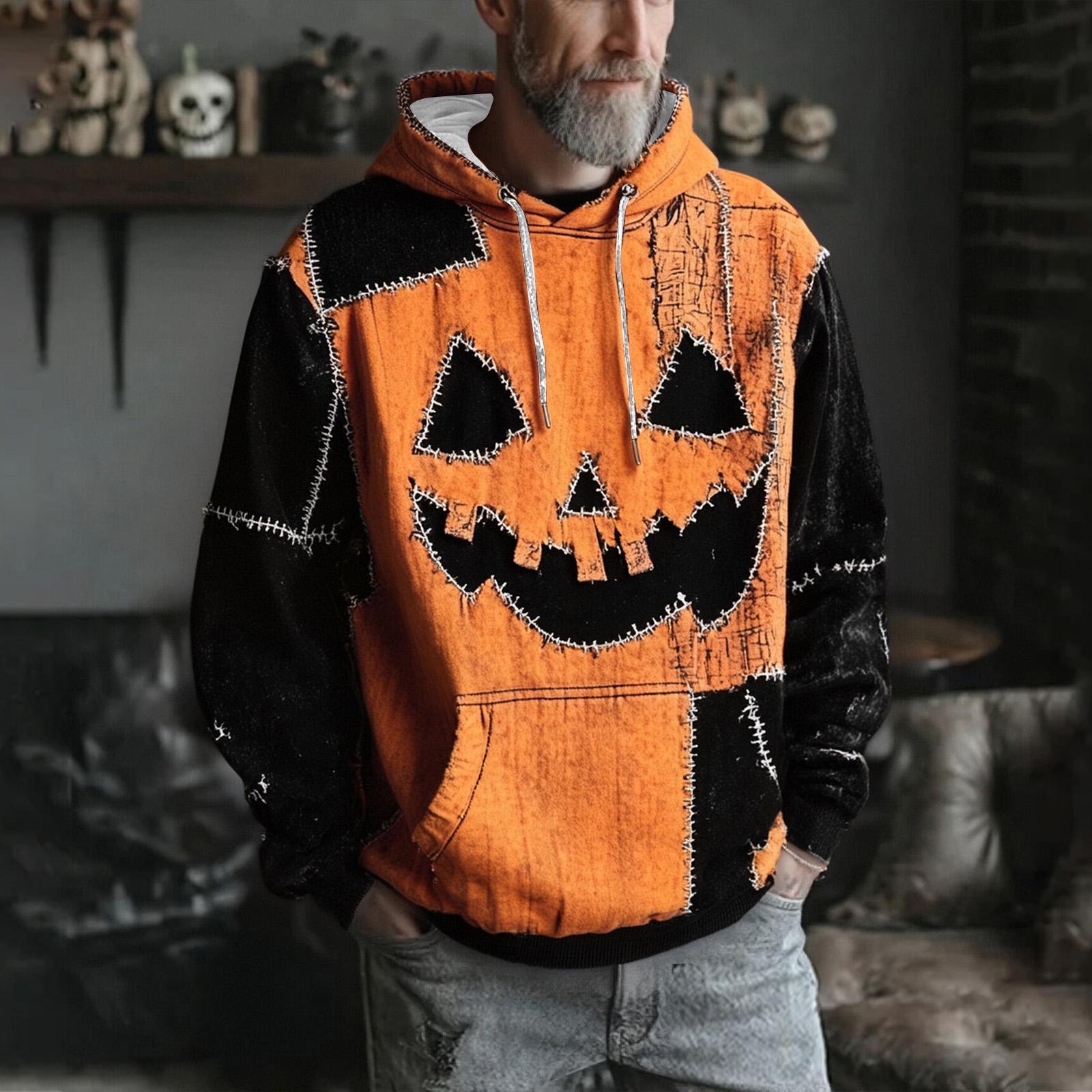 

Мужская повседневная спортивная толстовка с длинным рукавом на Хэллоуин M