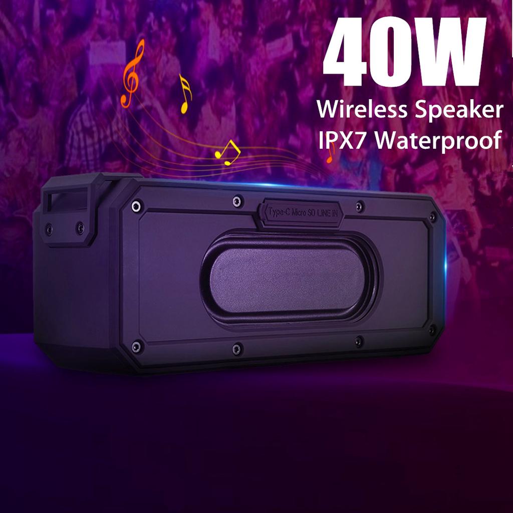 Buy 40W bluetooth Speaker Column Portable Speaker IPX7 Waterproof ...