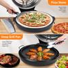 16-inch Pizza Oven, 1600W Countertop Pizza Machine, 420℃ Pizza Oven, Ceramic Stone Pizza Oven with Built-in Thermometer and Timer
