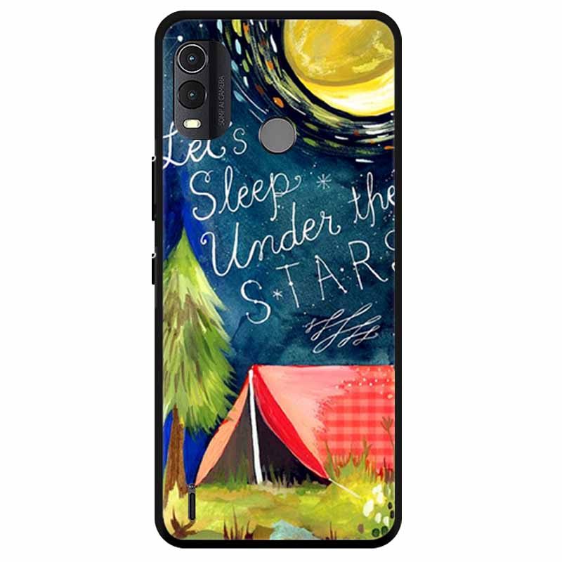 Soft Silicone Cover For Nokia C22 Case 2023 TPU Wolf Lion Painted Black Phone Coque for Nokia C22 C 22 4G Black For NokiaC22