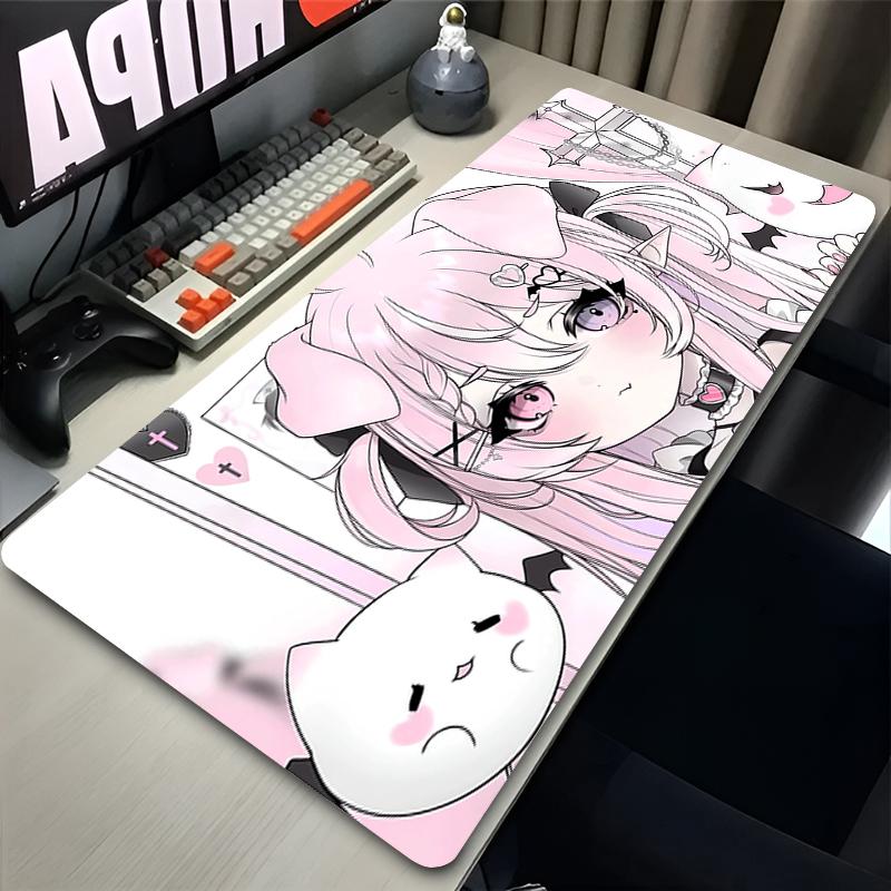 Mouse Pad Gaming Cute Mousepad Gamer Keyboard Pads Office Laptop Pink Illustration Girl Desk Mats NonSlip Rubber Home Table Mat