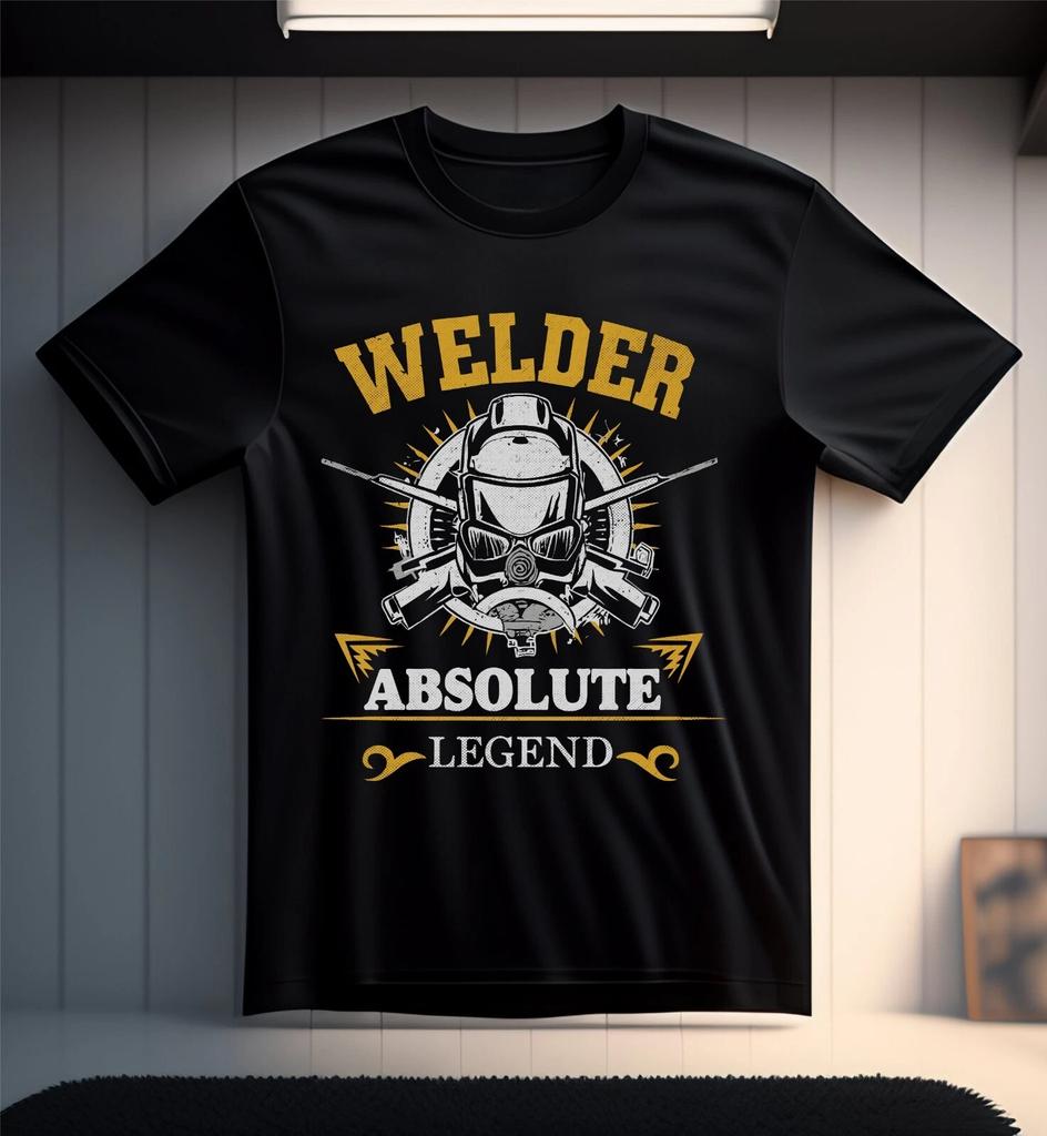 Welder 100% Cotton T-shirt Mens Womens Tees Top, Absolute legend 100% Cotton T-shirt Mens Tees Top, Father's Day tshirt, Welding legend Tee