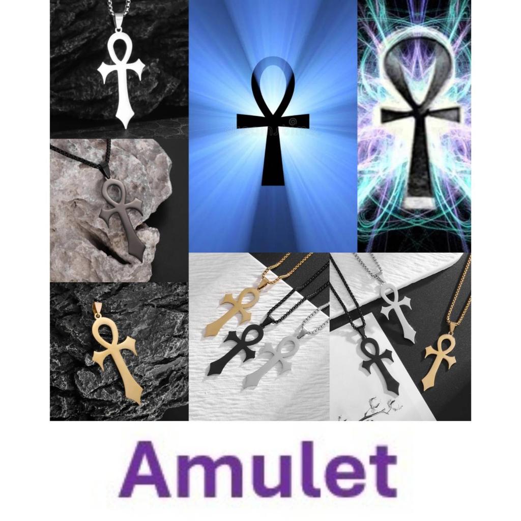 Retro Vintage Necklace Pendant Amulet Talisman Ankh Cross Men Women Stainless Steel Egypt Egyptian Key Life Religious Jewelry Gift